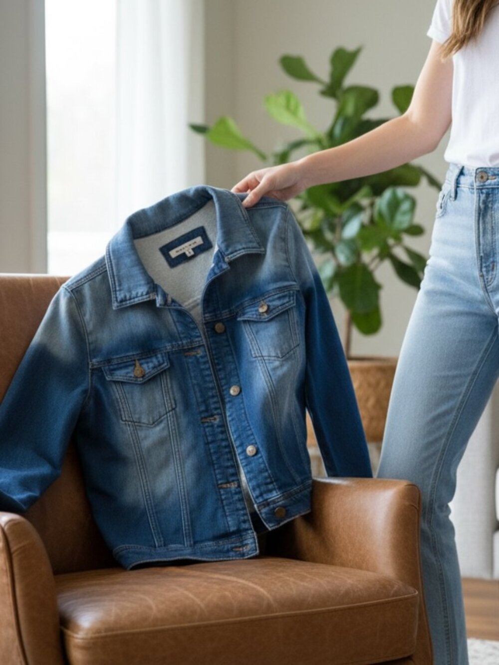 Sneak Peek Women’s Stretch Denim Jacket Size M Light Wash
